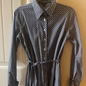 Brooks Brothers Blue and White Midi Dress